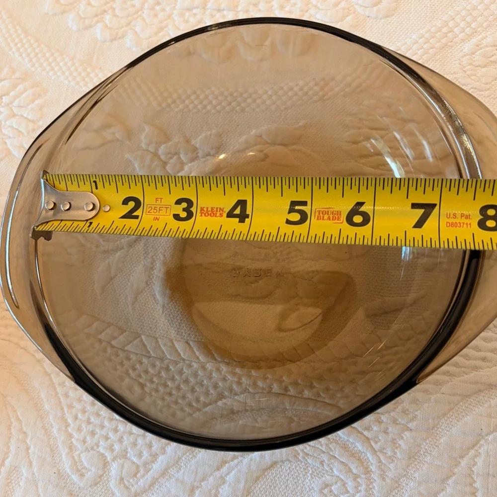 Pyrex Visions Amber Glass Casserole Dish with Lid 1.5L Round Baker 023 V-623-C